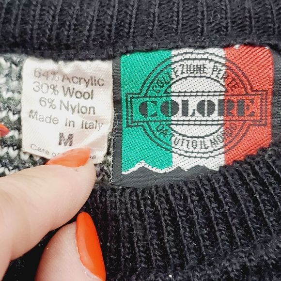 Italian Acrylic Wool Vintage knit sweater made in Italy Medium - Picture 15 of 16